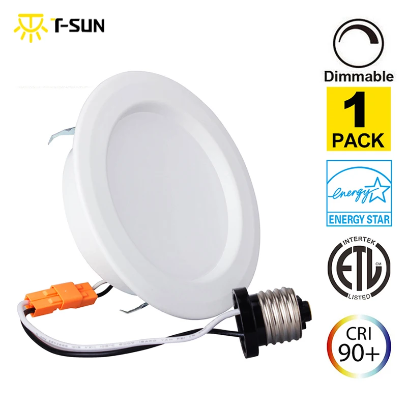 

T-SUNRISE 4 Inch led downlight lamp 11W Triac Dimmable E26 led ceiling recessed grid downlight slim round panel light