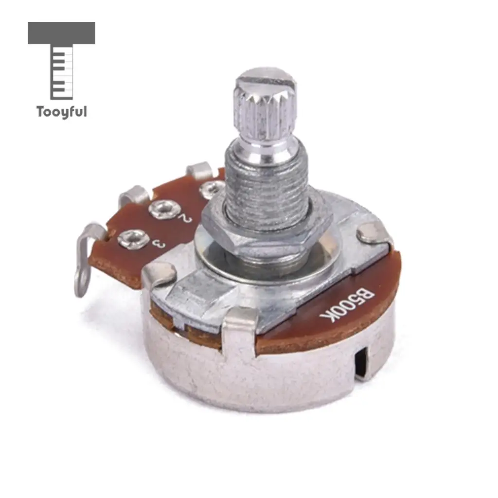 Tooyful 2 Pieces Taper B500K Potentiometer Audio Tone Pots 18mm Split Shaft for Electric Guitars Bass Parts 