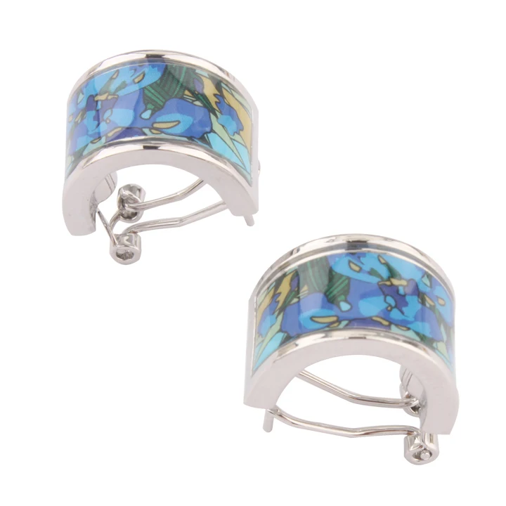 

Angel Girl Fashion white gold colour plated enamel jewelry stud earring for women Elegant earrings ewelry FWEH0409