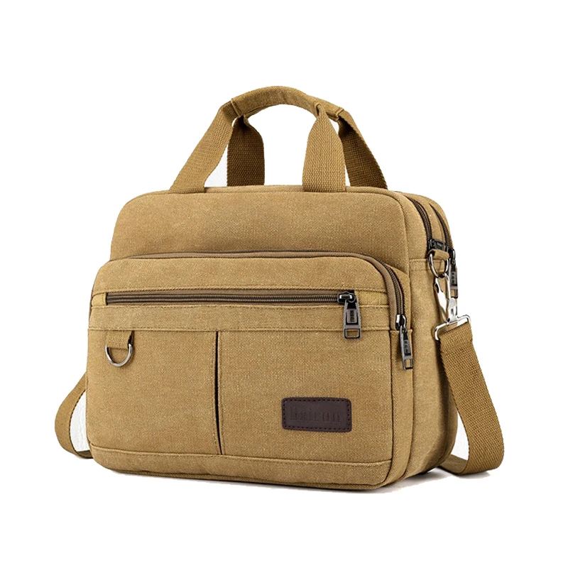 

Casual Men's Canvas Bags Fashion Simple Multifunction Shoulder Bag Business Travel School Computer Handbags