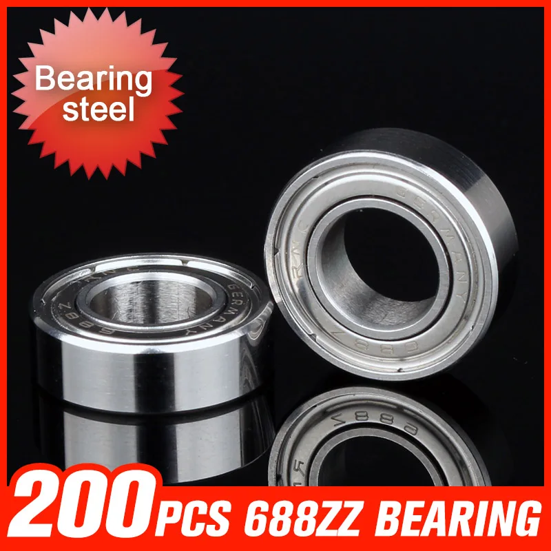

200pcs 688ZZ Bearing 16x8x5mm Deep Groove Ball Bearings For Printers Copiers Automation Equipment Hardware Tool Accessories