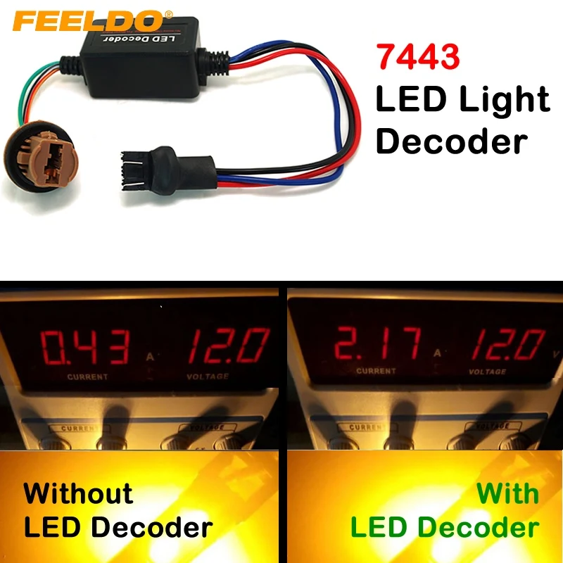 FEELDO 10 шт. DC12V T20 7443 Canbus Error Free резистор светодиодный декодер ошибка предупреждения компенсатор для светодиодный лампочка указателя поворота# CA2271