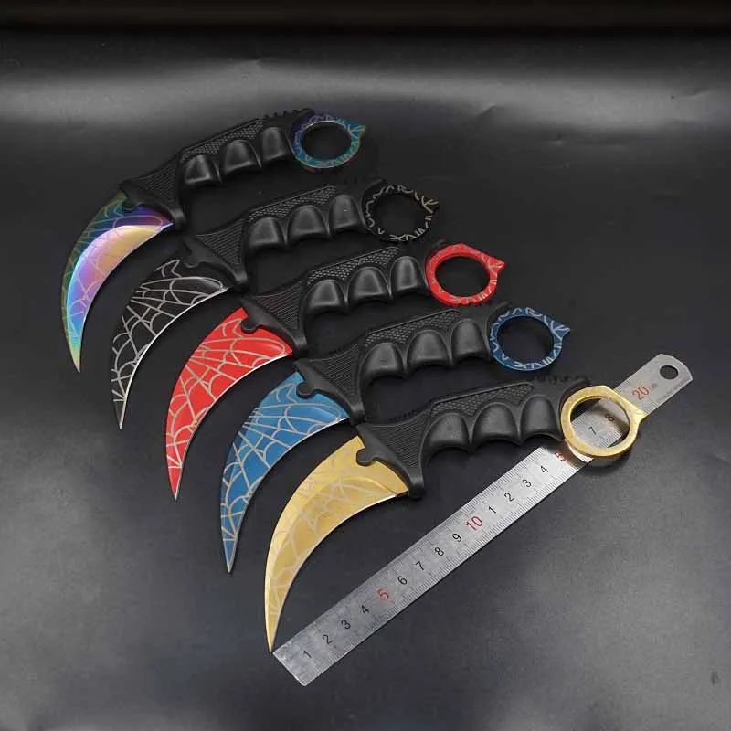 Нож с когтями Karambit CS GO Рогатка из нержавеющей стали прицелом тренировочный нож