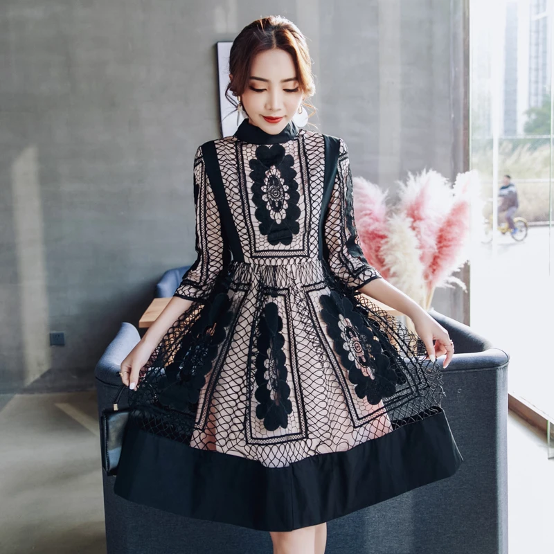 2017 Elegant Lace Dress Antumn Korean Fashion Sexy Hot ...