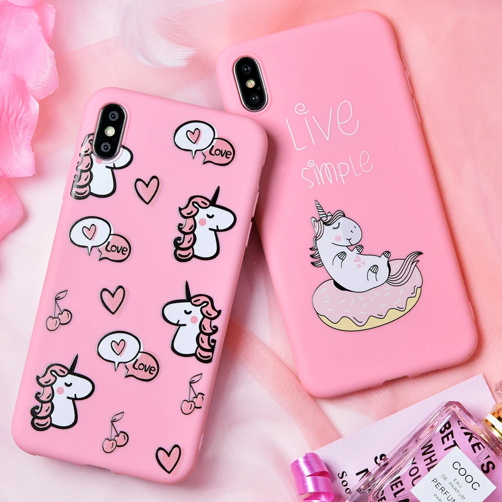 TOMKAS Unicorn Animal Phone Case For iPhone 7 8 Cases For iPhone X XS MAX Back Cover Silicone Coque Case For iPhone 6 S 6S 7