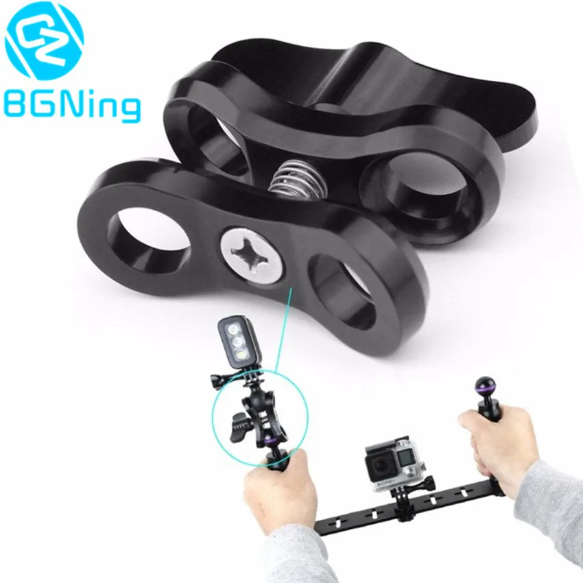 

CNC Diving Fill Light Ball Head Clamp Clip Mount for Gopro Hero 5 4 3 Session / xiaomi yi / SJCAM / GitUp Action DSLR Cameras