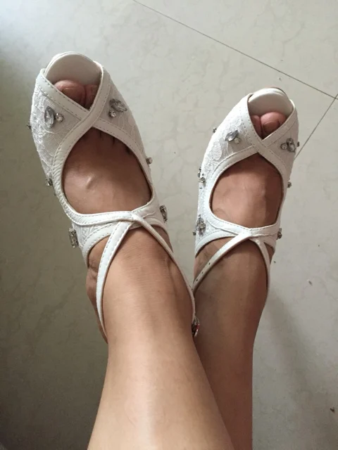 real picture for white lace shoes 2
