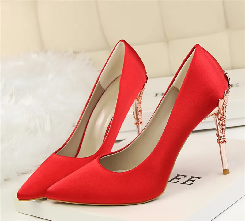 bridal shoes wedding shoes woman gold high heels pointed toe pumps women shoes high heel ladies shoes zapatos de novia