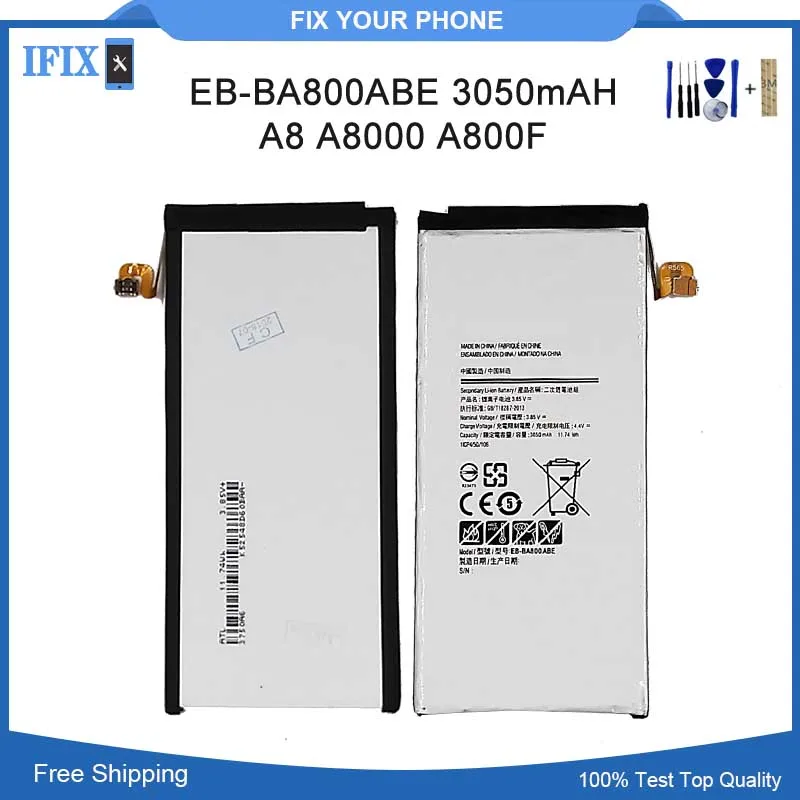 Реальная емкость 3050mAh батарея Замена для Samsung Galaxy A8 A8000 A800F A800S A800Y A800YZ EB-BA800ABE |