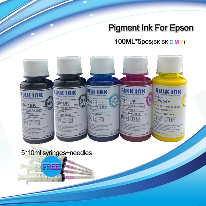 Пигментные чернила XIMO 4C для струйных принтеров Epson 5C Power 520 XP-600 T1251-T1254 T1261-T1264 T2730-T2734
