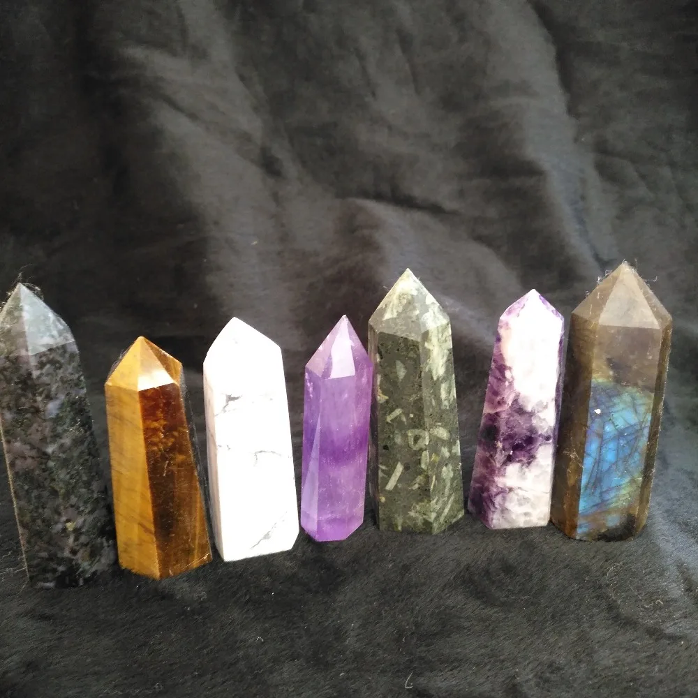 

(7pcs/lot)100% NATURAL QUARTZ CRYSTAL POINT HEALING WAND
