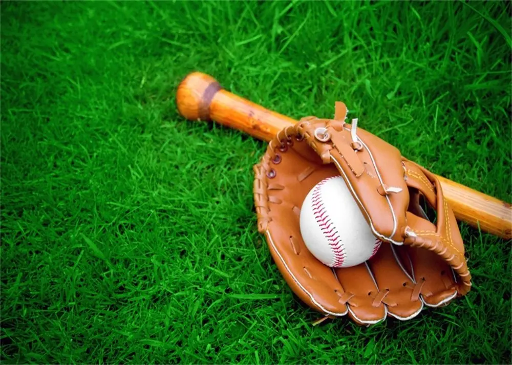 Весенний сад фон Бейсбол Catcher's Mitt на зеленые луга природа фоны для
