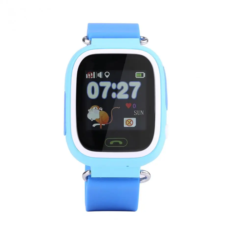 Q90 Мода SOS anti-потерял дети часы gps локатор 1,22 дюймов Цвет Сенсорный экран с Wi-Fi голос микро-чат часы Детские безопасности