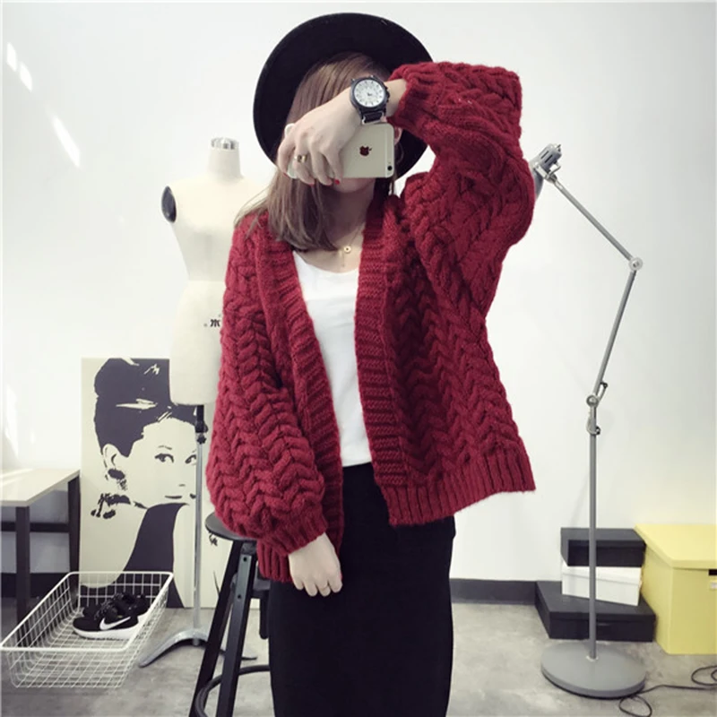 2017 твист свитер пот-свитер с длинными рукавами свободные шерстяные верхняя