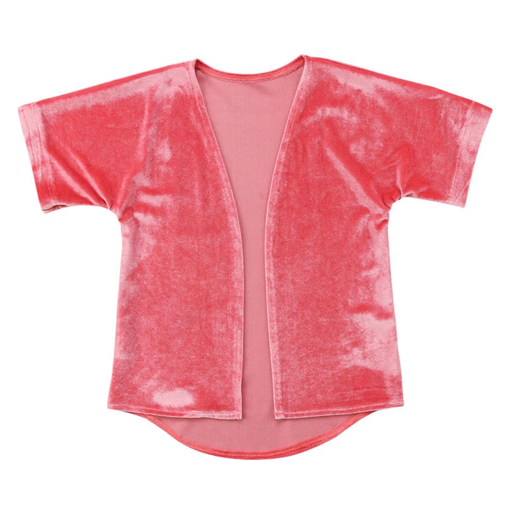Kids Girl Velvet Jacket Half Sleeve Coats Toddler Top Blouse Spring