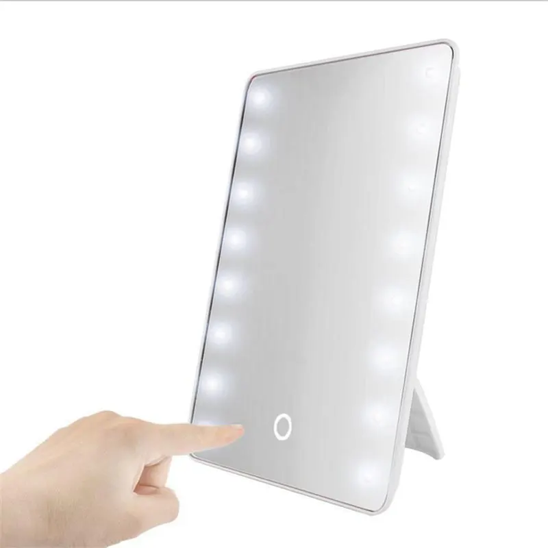 

Dropshipping With USB socket16 LEDs Cosmetic Mirror with Makeup Mirror Touch Dimmer Switch Stand Tabletop Bathroom Bedroom