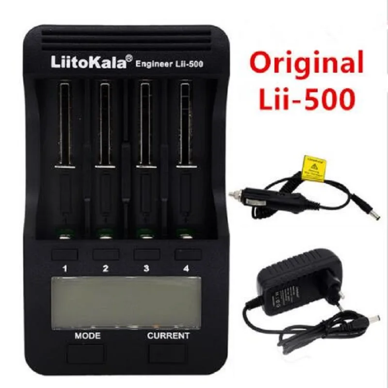 LiitoKala lii-500 ЖК-дисплей 3 7 В 1 2 18650 26650 16340 14500 10440 18500 Батарея Зарядное устройство 100%