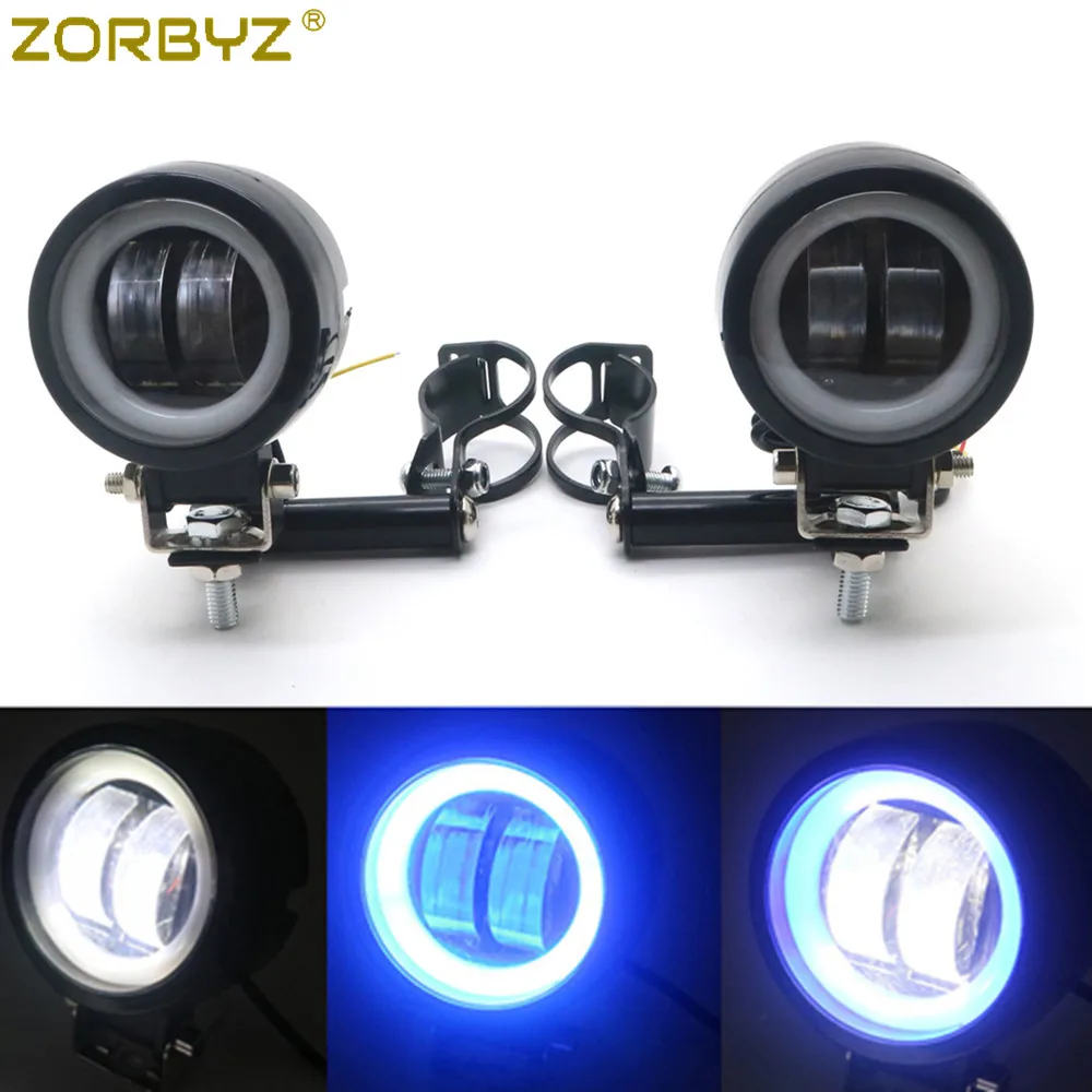 ZORBYZ мотоцикл светодиодный ангельский глаз проходящий Спот Противотуманные фары