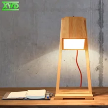 Современные исследования настольные деревянные настольные лампы E27 лампа держатель 110-240 В фойе Спальня Освещение в помещении