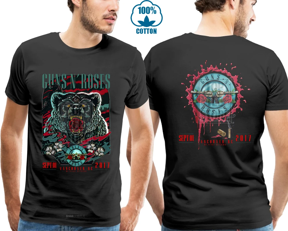 Guns N' Roses Not In This Life Vancouver 2018 Tour черная футболка S 4Xl | Мужская одежда
