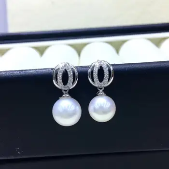 

Hot Sale 925 Sterling Silver Earrings Base Set Findings Settings Mountings Parts Mounts for Pearl Jade Corals Stones Beads