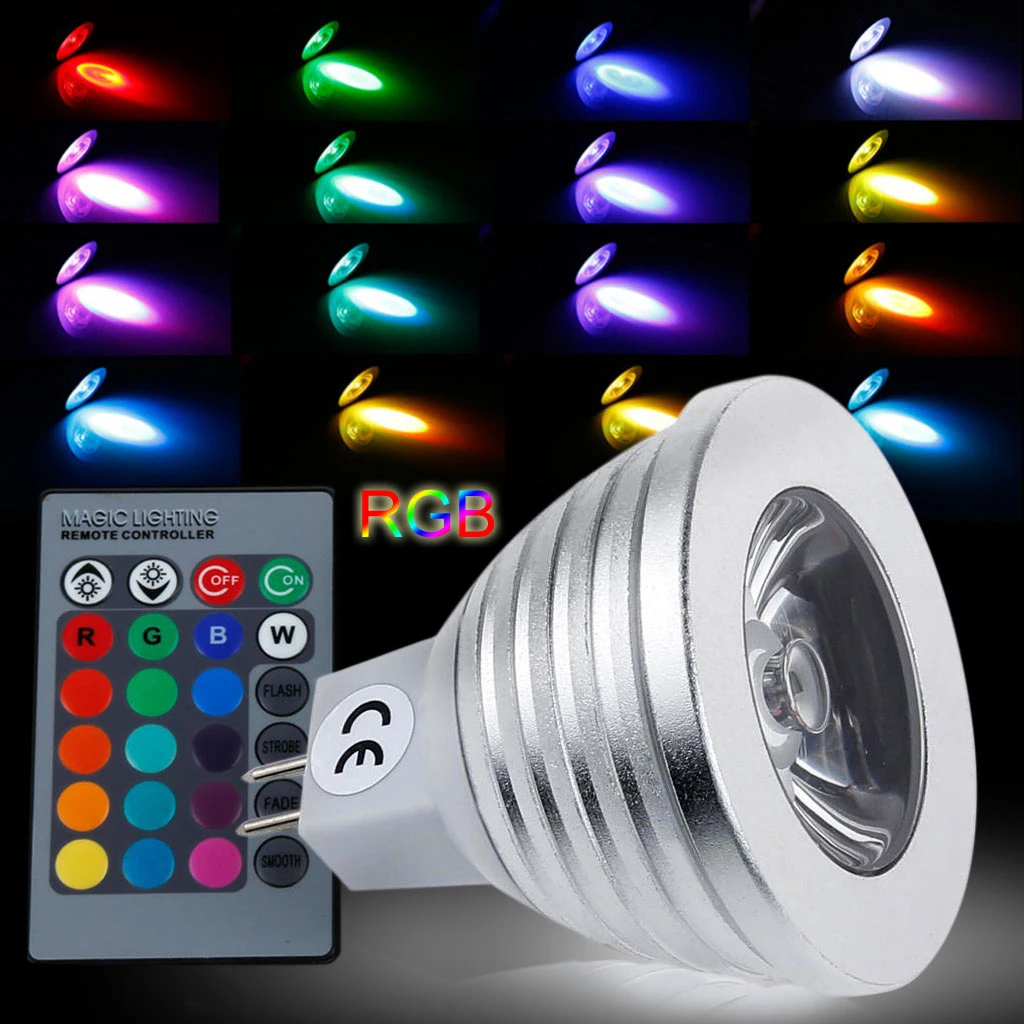 GU10 LED Light Bulb 3W Spotlight Bulb Lamp RGB 16 Colour Changing Light Remote