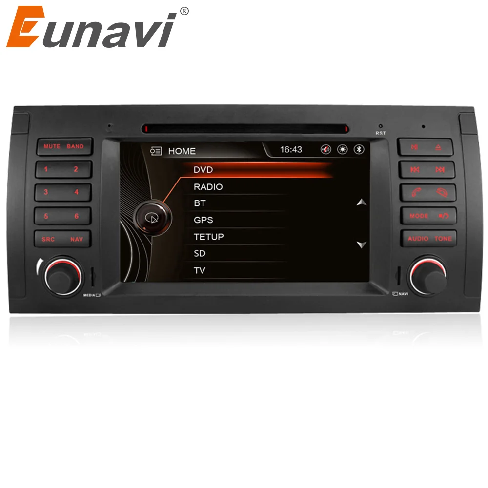 Eunavi single 1 Din 7 Car DVD Player car radio GPS navigation For BMW E53 X5 E39 With Canbus steering wheel control Bluetooth