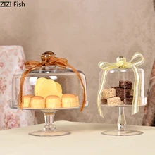 Прозрачная стеклянная подставка для кексов, стеклянная крышка, Свадебная подставка для десерта, декоративная тарелка, посуда для выпечки, кухонные аксессуары