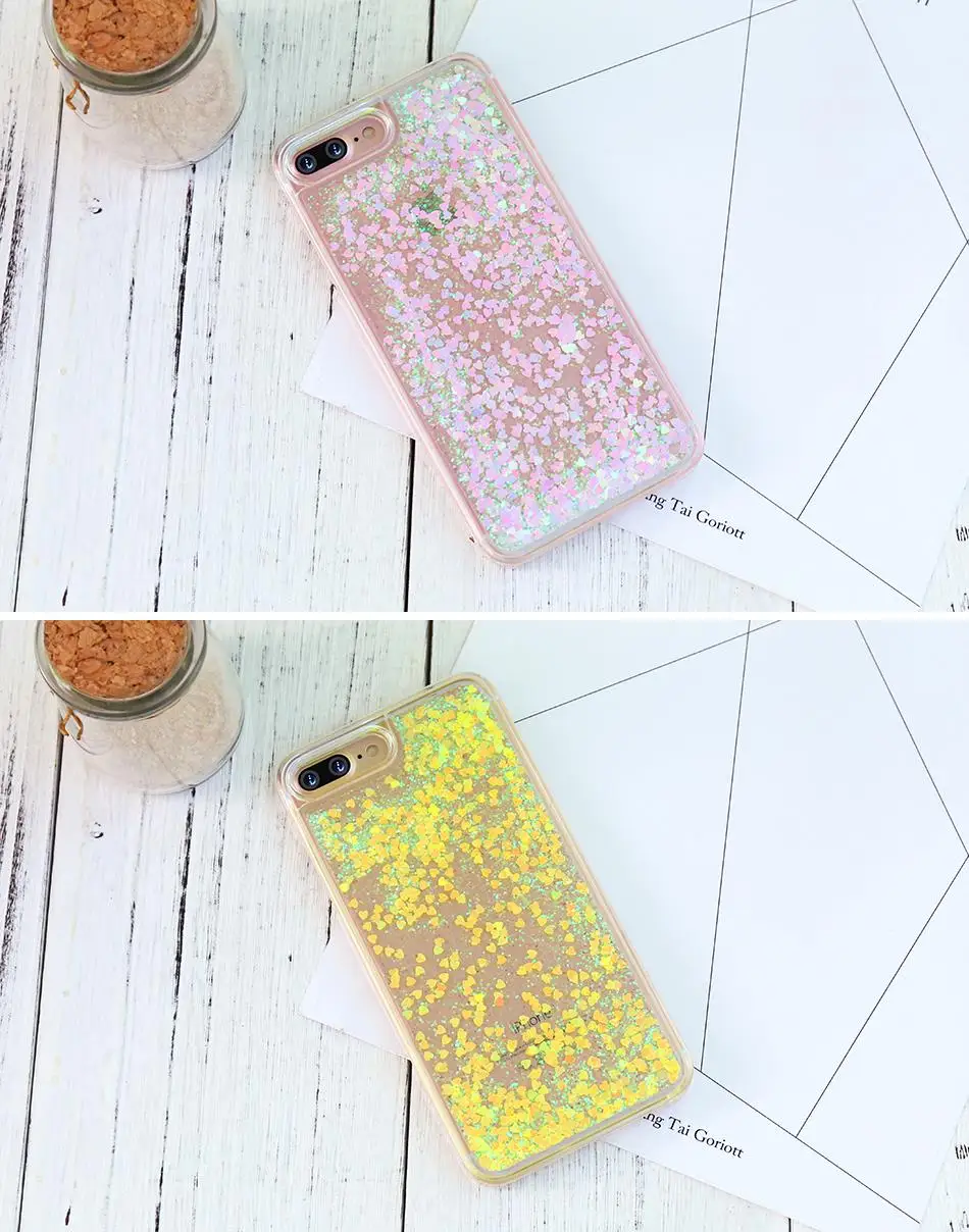 For iPhone 7 Case Glitter Liquid Transparent Phone Bag Cases For iPhone 7 Plus (13)