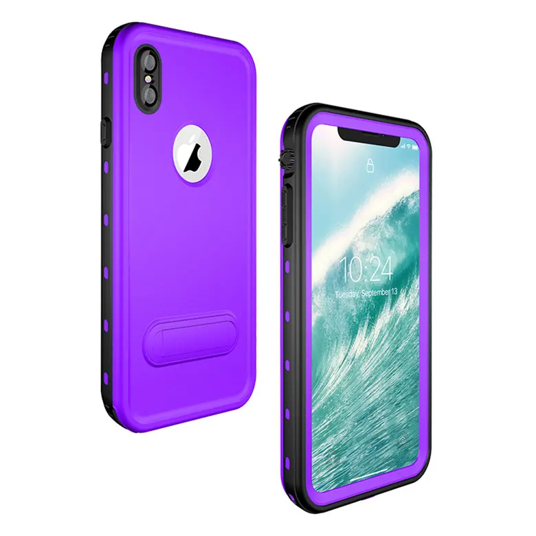 360 полностью защищающий настоящий водонепроницаемый чехол для iPhone 11 XS XR XS pro max чехол-броня для iPhone x xs max чехол противоударный - Цвет: purple