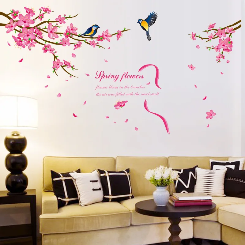 DIY Spring Flower Tree Bird Wall Sticker Decal Home Living Room Bedroom Decor US