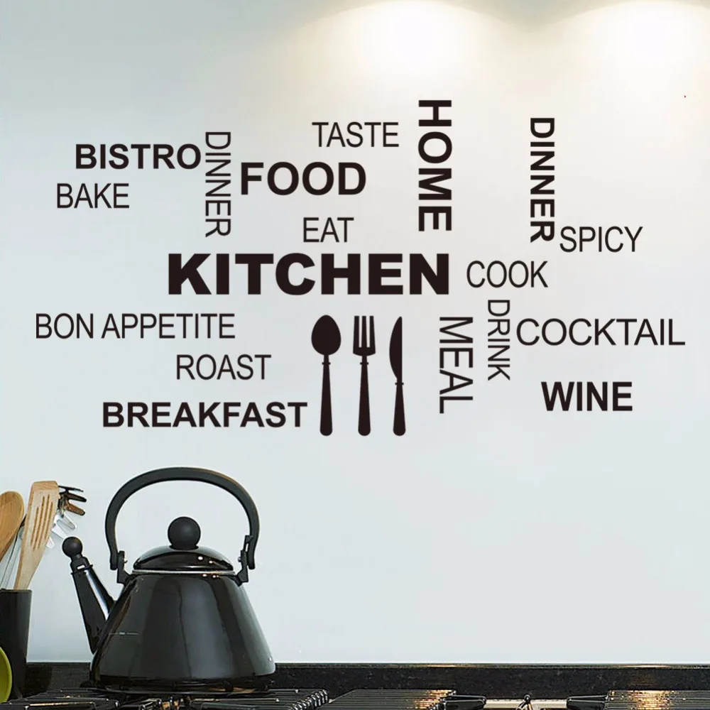 Kitchen Wall Quotes Art food wall stickers diy vinyl dining home decals