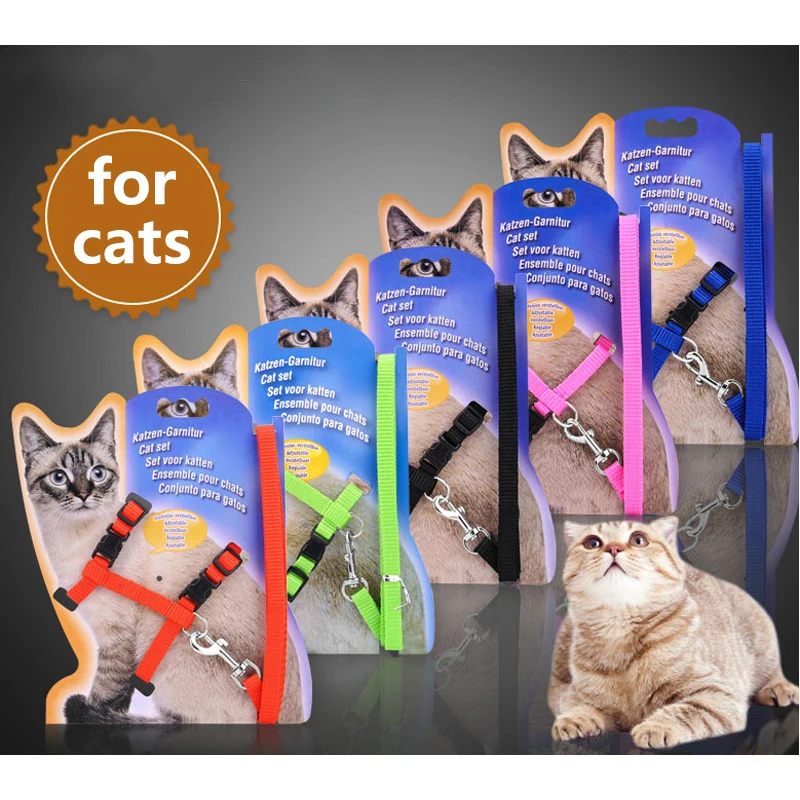 

Cat Harness And Leash 5 Colors Nylon Materical For Animals Adjustable Pet Traction Harness Belt Cat Kitten Halter Collar