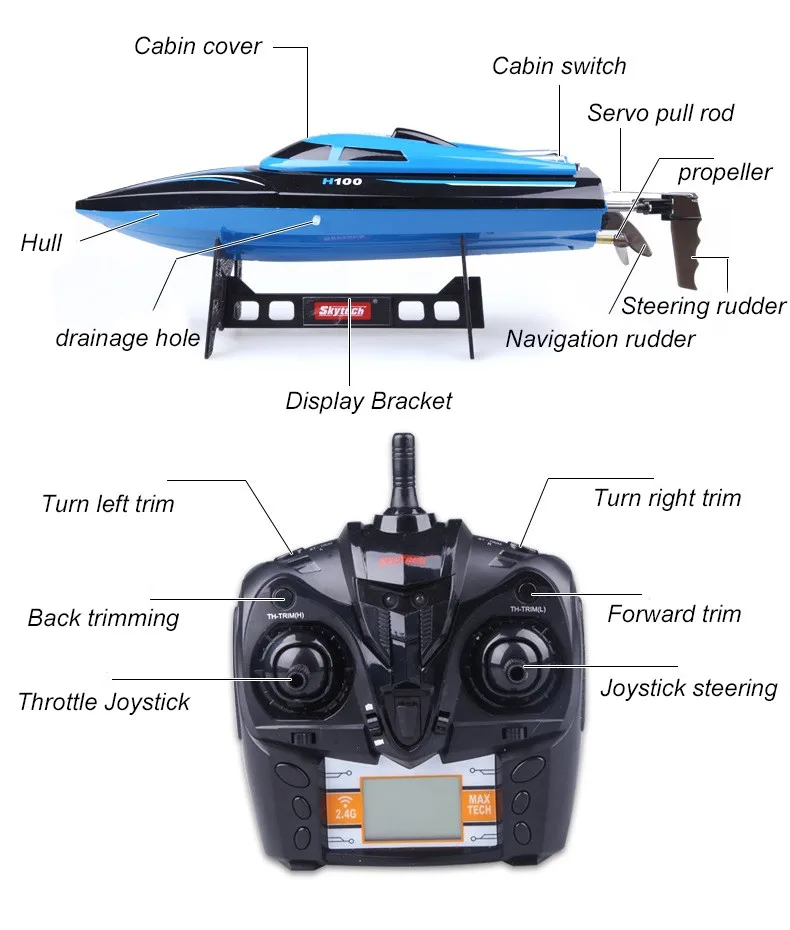 Электронный Радиоуправляемый катер, максимальная скорость 35 км/ч, четыре канала с системой охлаждения, 2,4G, пульт дистанционного управления, два стиля, контроллер со светодиодом