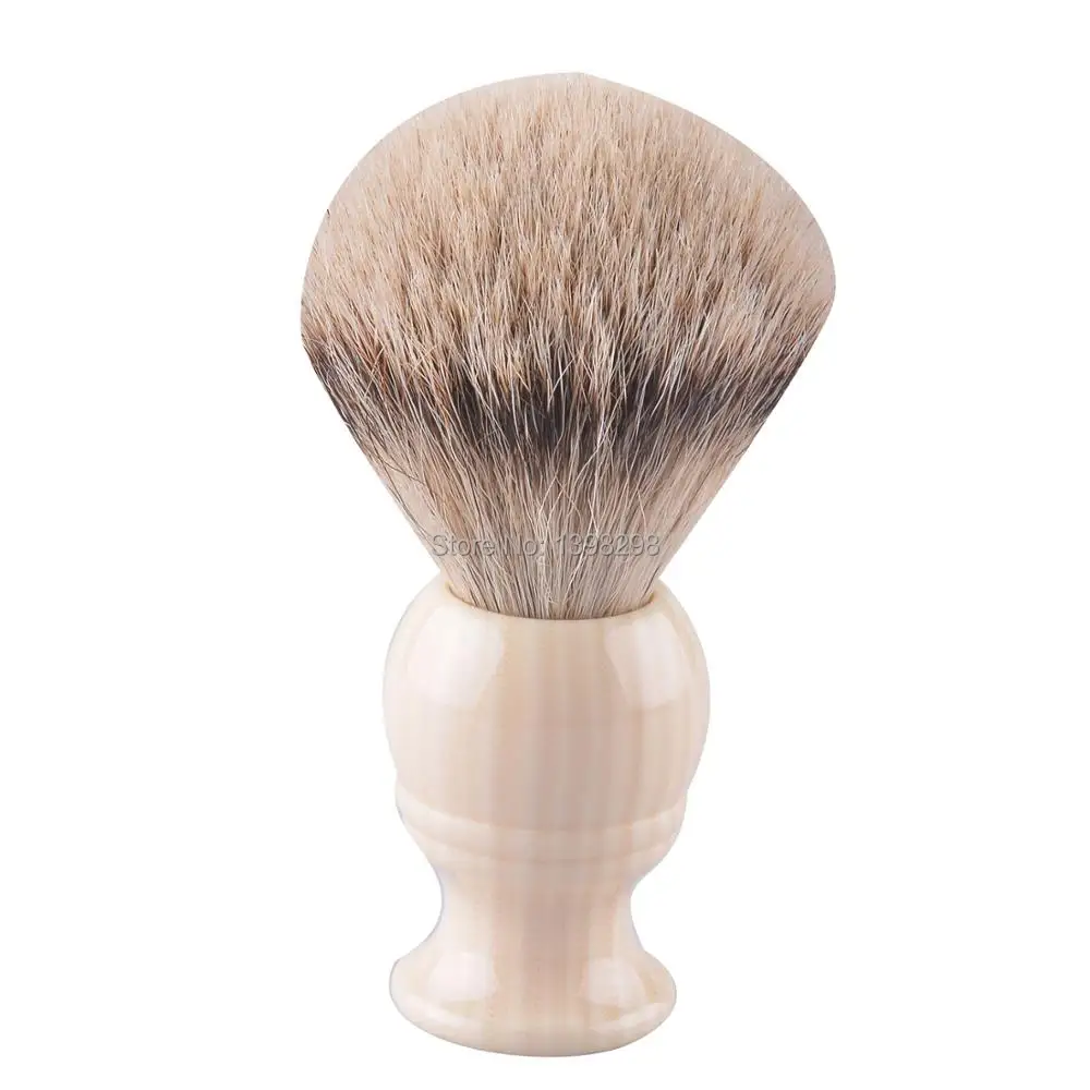 

free shipping badger shaving brushes faux ivory handle silvertip badger hair knots on sale for Father's Day gift