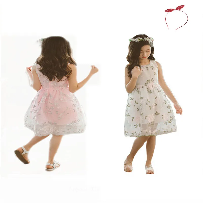 

Sweet Casual Dress Wedding Evening Print Flower Kids Dresses for Girls cotton Robes Clothes Princess Filles Elbise vestidos