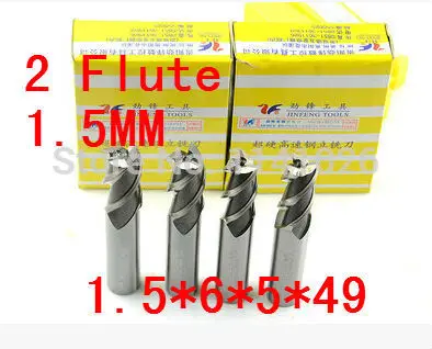 

Высококачественная Концевая фреза 1,5 мм с двумя канавками из быстрорежущей стали и алюминиевым концевым фрезами, концевые Фрезы с ЧПУ, инструменты для фрезерования, 1,5*6*5*49, 10 шт.