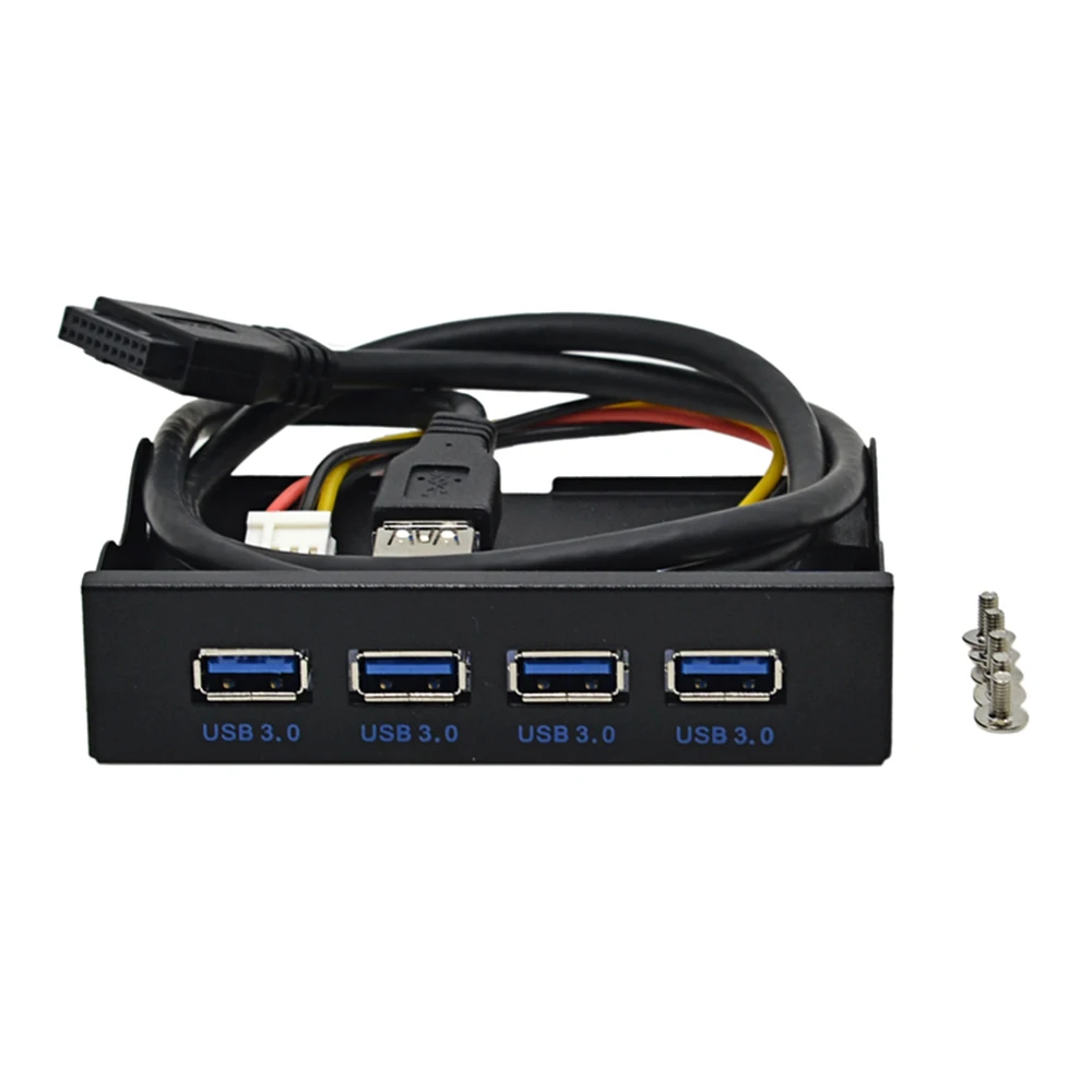 New 4 Ports USB 3.0 Front Panel HUB Combo Adapter Bracket USB3.0 Bay