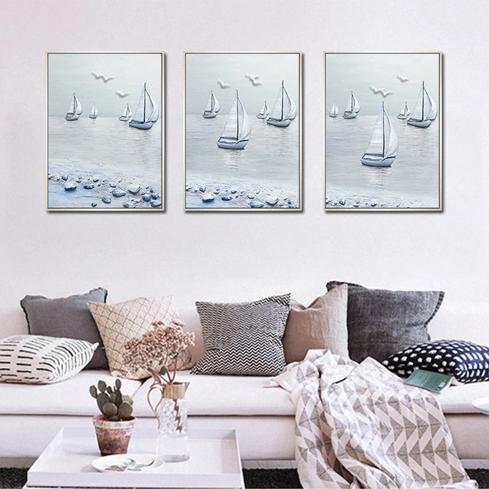 

Canvas Painting Sea Sailing Canvas Seascape Map Living Room Bird Decoration Posters And Prints Wall Pictures For Bedroom