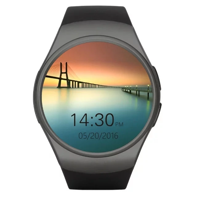 NIYOQUE KW18 умные часы с монитором сердечного ритма Смарт-часы для Apple samsung Android шагомер Здоровье Полный Круглый MTK2502C - Цвет: Черный