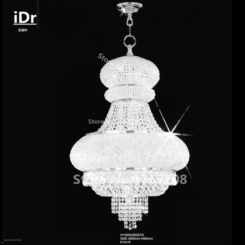 Modern Classical Personality18 Lights Dome Basket Crystal Chandeliers Chrome Finish,d65xh90cm High Quality Free Delivery Chandeliers Ceiling Lights & Fans