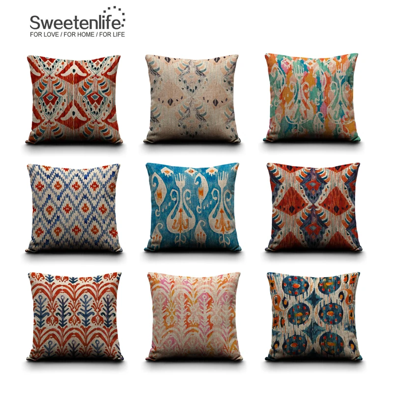 

Sweetenlife Bohemian style Decorative Cushion Covers 50CM*50CM Sofa Cushion Fabric 2018 New Wholesale Throw Pillow Case Cover