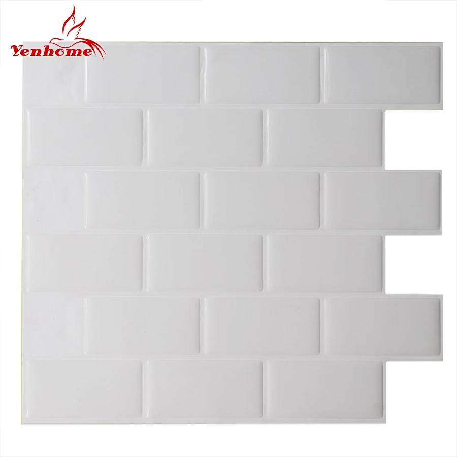 

3D Vinyl Brick Waterproof Self Adhesive Wallpaper Peel and Stick Mosaic Tile Wall Sticker Kitchen Bathroom Home Decor Wall Decal