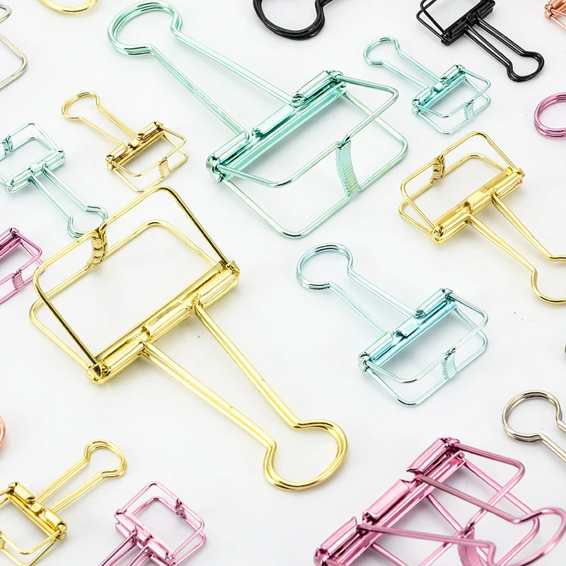 

1PC Mini Stationery Hollow Out Binder Clips Paper Clips Notes Letter Notebook Clips DIY Bookmark Material Escolar 3 Size 8 Color