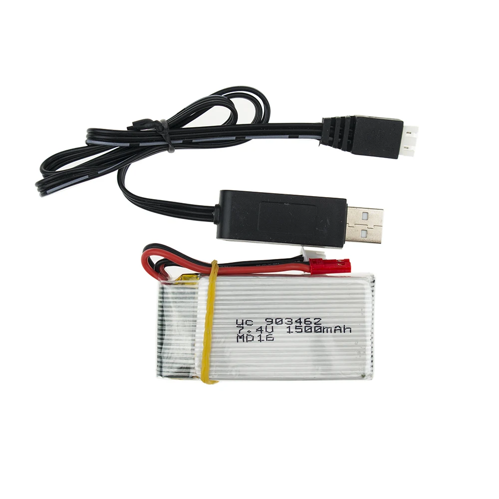 С зарядным USB кабелем 7 4 В 1500 мАч 25C литий полимерный аккумулятор для WLtoys V913 Q212G V912