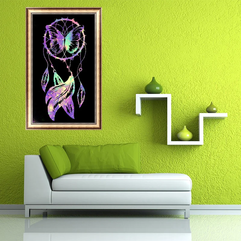 DIY 5D Rhinestone Diamond Embroidery Dream Catcher Painting Cross Stitch Decor