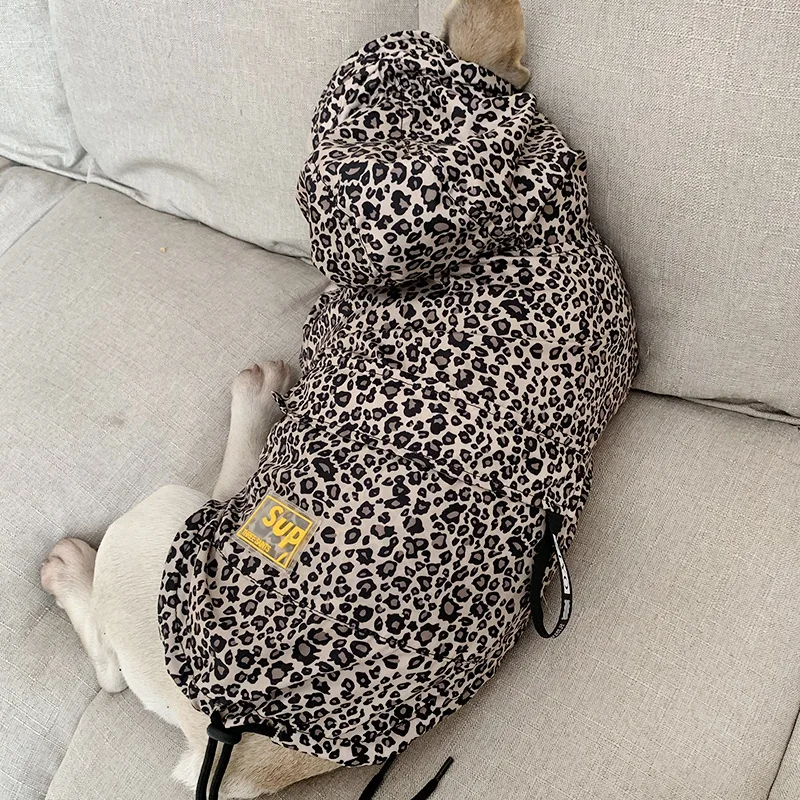 Водонепроницаемая одежда для собак Модный Плащ для собак Щенок Кошка Толстовка леопардовая куртка для маленьких собак Одежда для домашних животных Французский бульдог