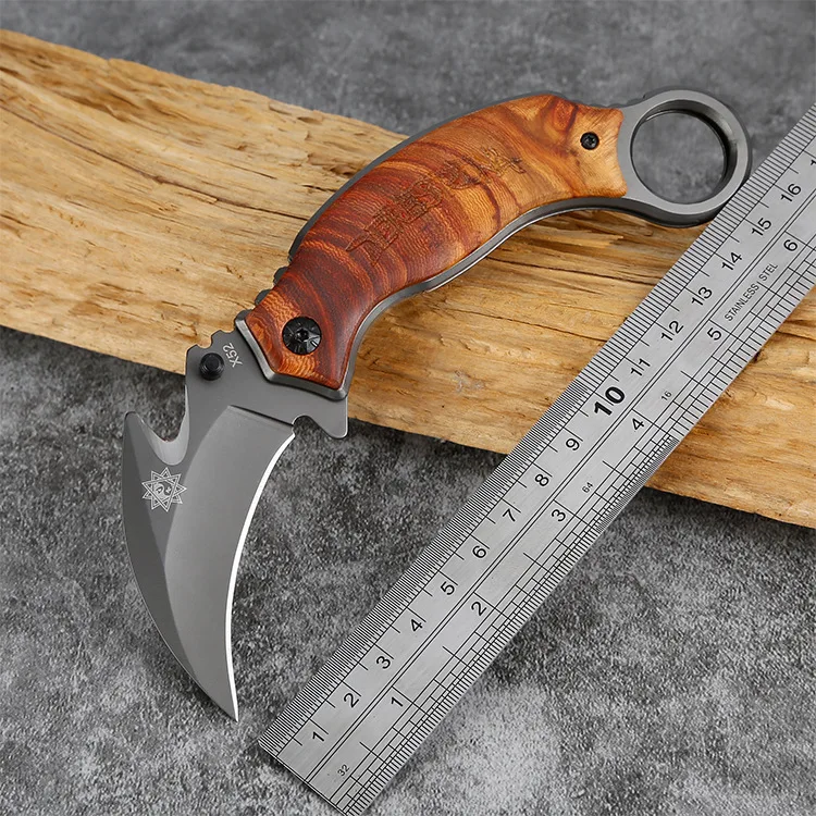 

Folding Knife Pocket Camping Tactical Survival Portable Defensive Karambit EDC Ring Tool Knife Belt Clip Fighting Claw