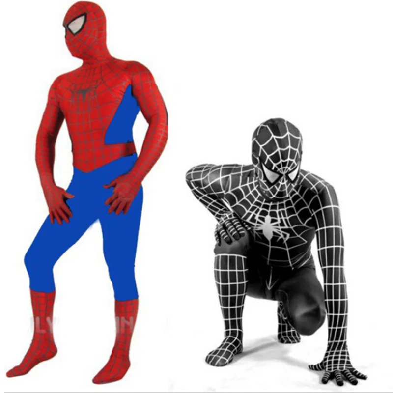 Economici Spiderman Costume di Spider Rosso blu Nero Uomo Vestito uomo Ragno di Spider man Costumi Adulti Per Bambini Abbigliamento per bambini Spider Man Cosplay