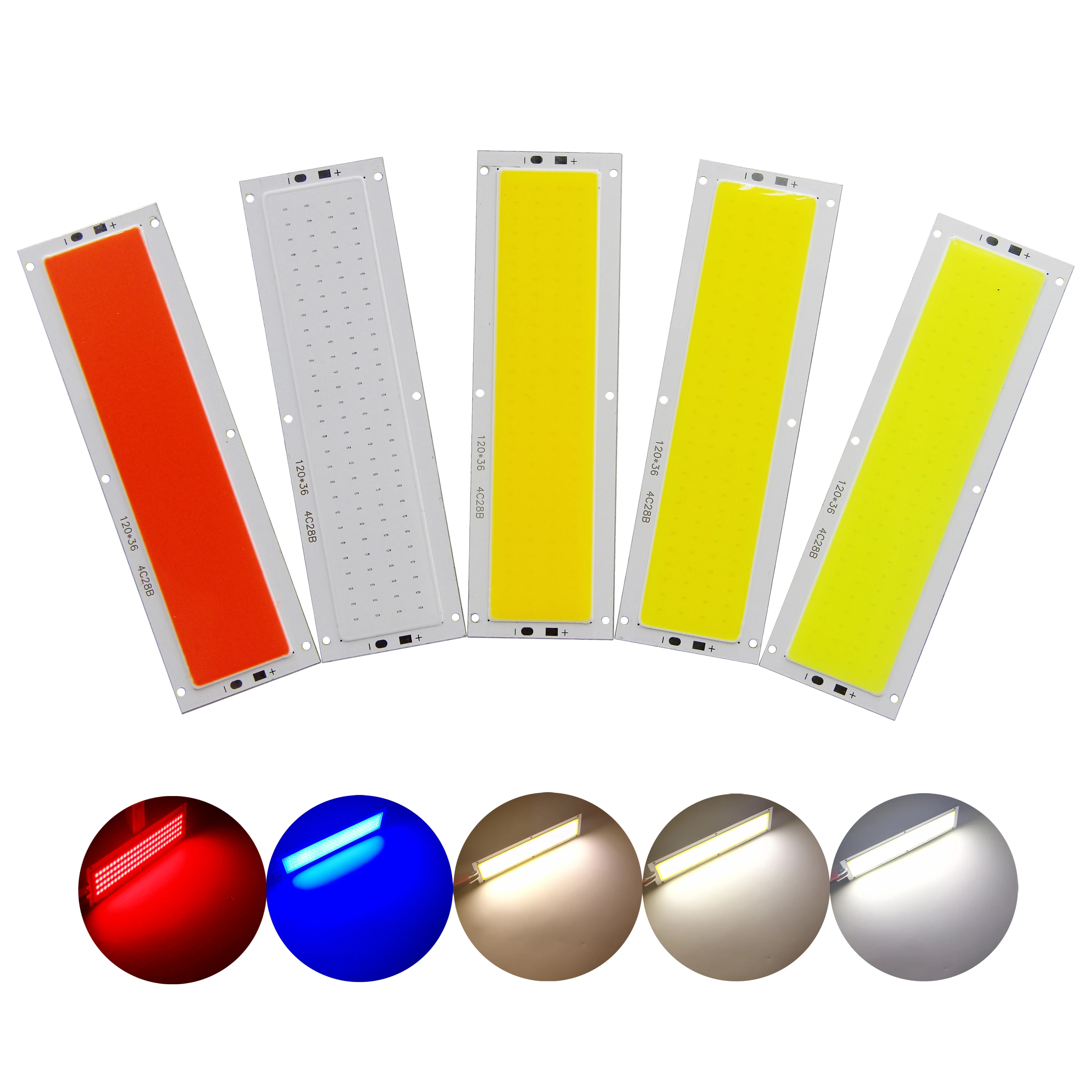Микс DC 12V led cob полосы лампы светоизлучающие диод красочные для авто Светодиодная